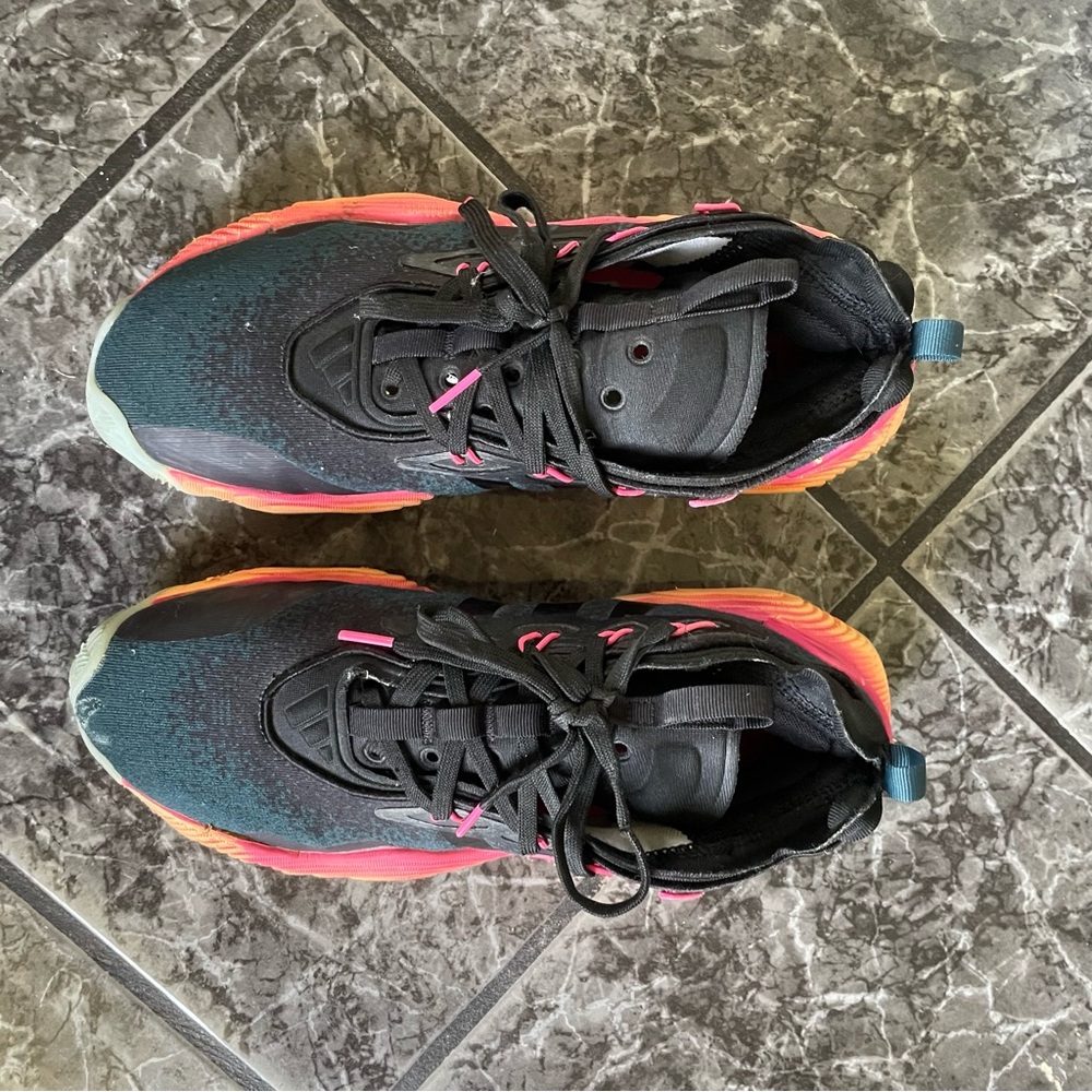 Adidas Black and Pink Athletic Shoes with Cushioned Sole